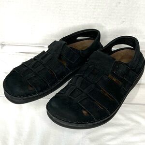 Footprints by Birkenstock Black Leather Merced Fisherman’s Sandal, Women EU 40